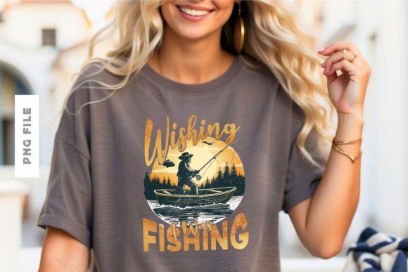 Casting a Line into Creative Waters with the Wishing I Was Fishing T-shirt Design